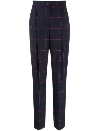 παντελονι Armani Emporio Checked Tailored Pants γυναικεια μπλε ροζ | GR39352