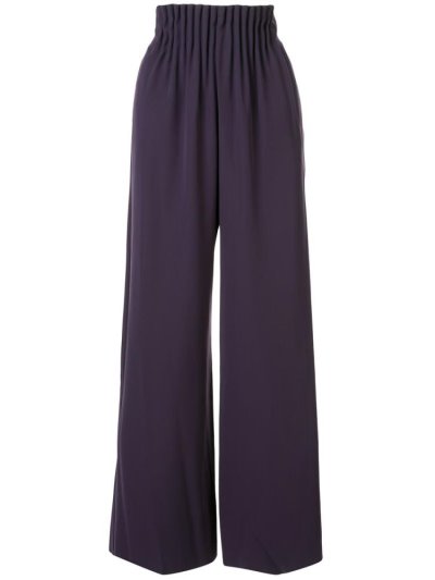 παντελονι Armani Emporio Gathered waist φαρδια Leg γυναικεια μωβ | GR58652