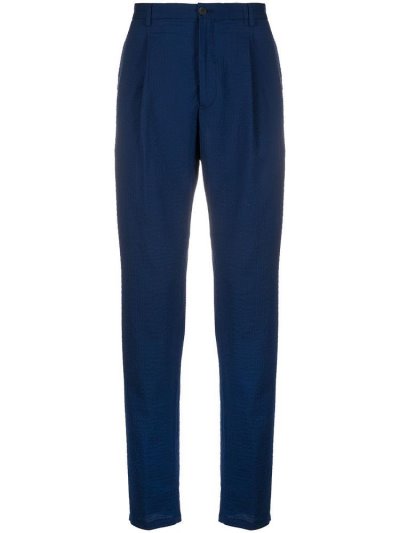 παντελονι Armani Emporio Seersucker Wool Blend ανδρικα μπλε | GR74825