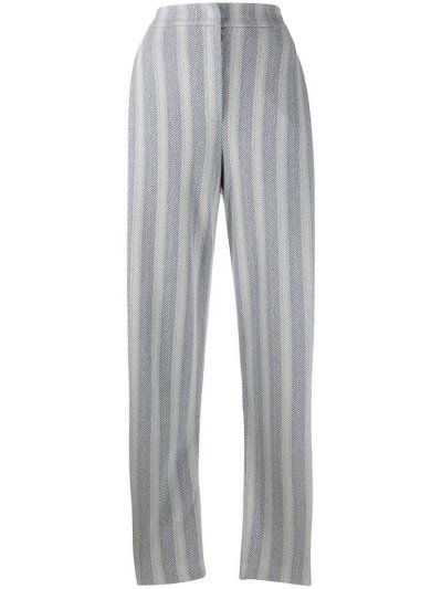παντελονι Armani Emporio Striped Herringbone γυναικεια γκρι μπλε | GR16309