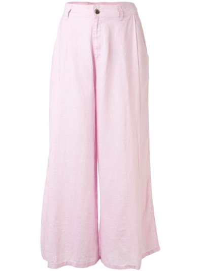 παντελονι Armani Emporio φαρδια Leg High Waisted γυναικεια ροζ | GR61895