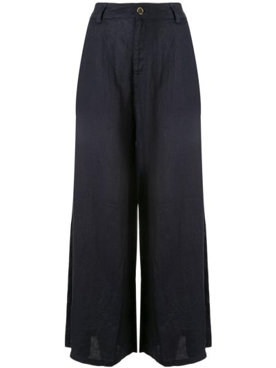 παντελονι Armani Emporio φαρδια Leg High Waisted γυναικεια μπλε | GR85676