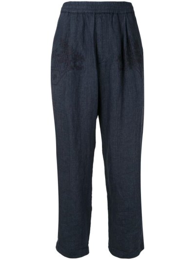 παντελονι Giorgio Armani Embroidered Straight Leg ανδρικα μπλε | GR19556