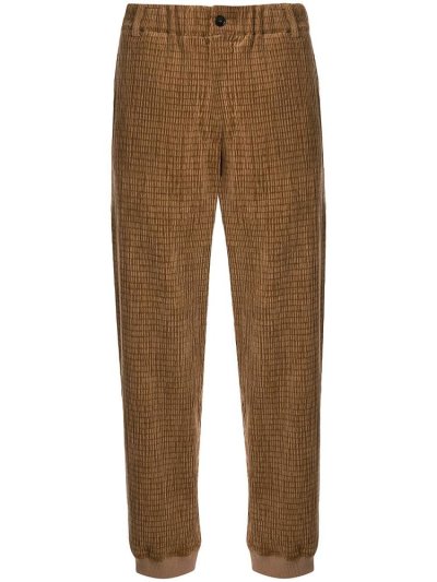 παντελονι Giorgio Armani Textured Straight Leg ανδρικα καφε | GR17196
