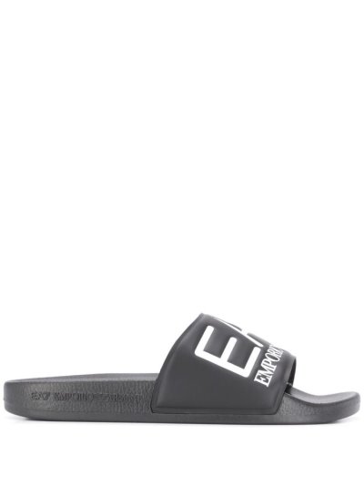 παντοφλεσ Ea7 Emporio Armani Debossed Logo γυναικεια μαυρα | GR16821