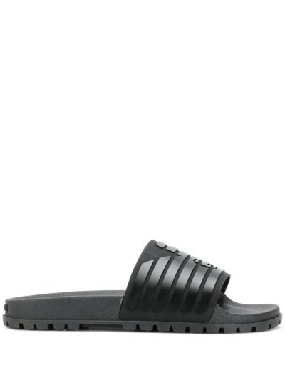 παντοφλεσ Armani Emporio Ribbed Logo ανδρικα μαυρα | GR31999