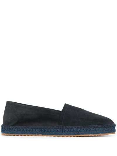 παπουτσια Giorgio Armani Logo Embroidered εσπαντριγιεσ ανδρικα μπλε | GR65206