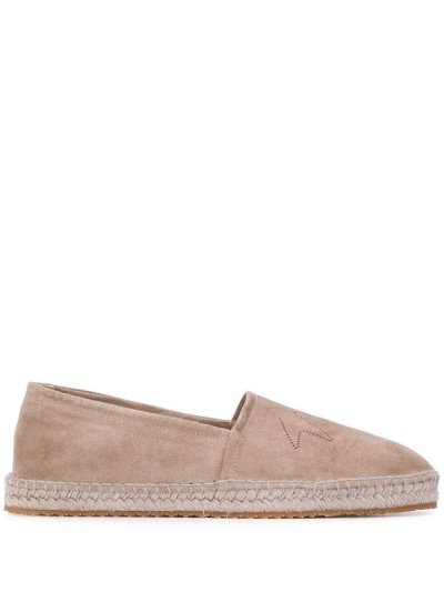 παπουτσια Giorgio Armani Textured Cut Out Logo εσπαντριγιεσ ανδρικα Μπεζ | GR01733
