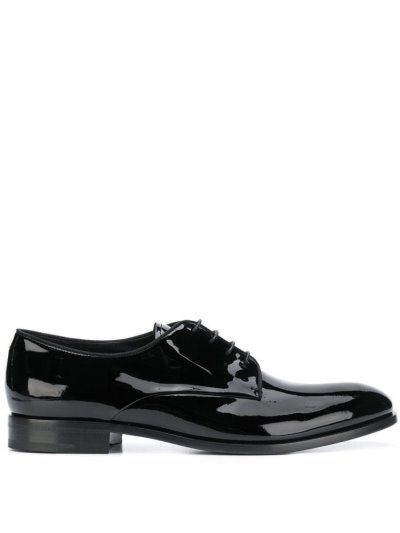 παπουτσια derby Giorgio Armani λουστρινι ανδρικα μαυρα | GR60988