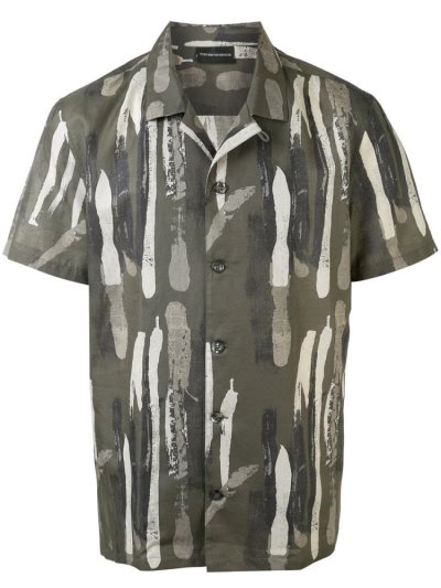 πουκαμισα Armani Emporio Abstract Print ανδρικα πρασινο | GR22724