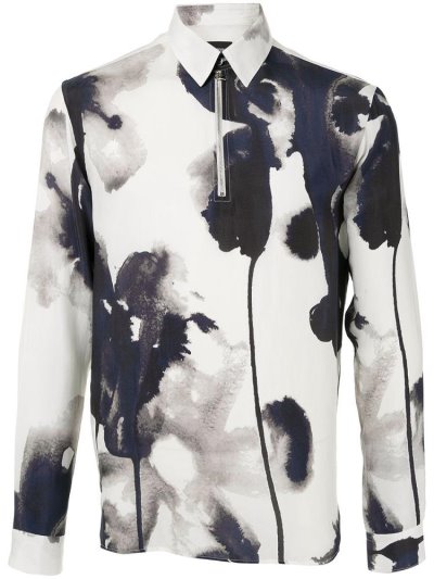 πουκαμισα Armani Emporio Abstract Print ανδρικα ασπρα | GR38303