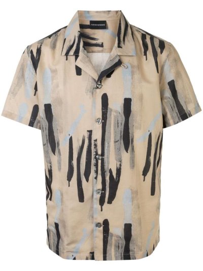 πουκαμισα Armani Emporio Abstract Print ανδρικα Μπεζ | GR66815