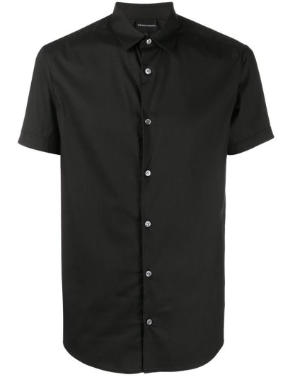 πουκαμισα Armani Emporio Band Collar ανδρικα μαυρα | GR16177