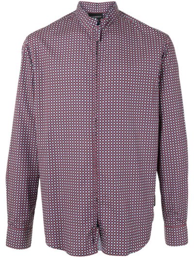 πουκαμισα Armani Emporio Check Print Zipped ανδρικα Πολύχρωμο | GR98076