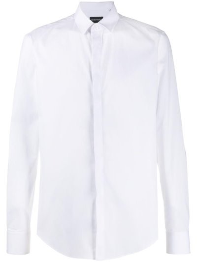 πουκαμισα Armani Emporio Concealed στερεωση ανδρικα ασπρα | GR58923