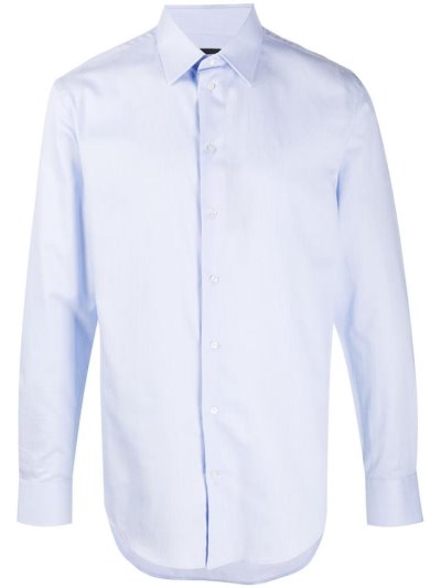 πουκαμισα Armani Emporio Ea βαμβακερα Twill Clssic ανδρικα μπλε | GR03670
