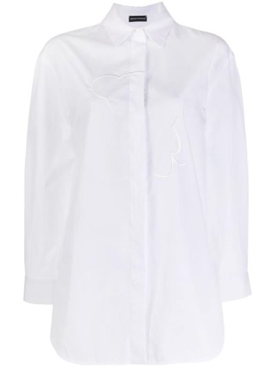 πουκαμισα Armani Emporio Embroidered Long Sleeve γυναικεια ασπρα | GR26198