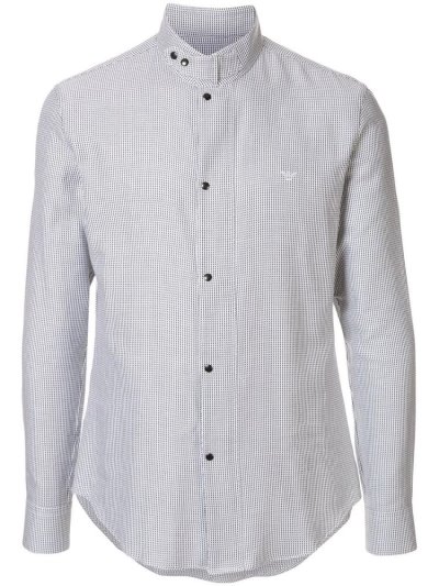 πουκαμισα Armani Emporio Logo Embroidered ανδρικα γκρι | GR79247