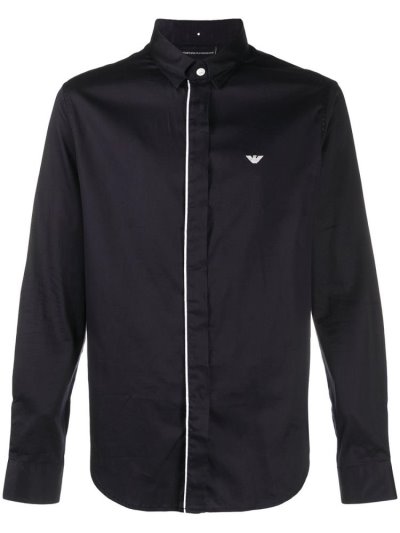 πουκαμισα Armani Emporio Long Sleeve ανδρικα μπλε | GR04721