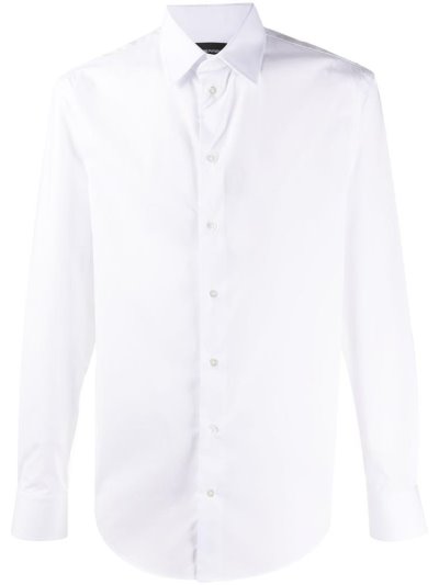 πουκαμισα Armani Emporio Long Sleeve Fitted ανδρικα ασπρα | GR09829