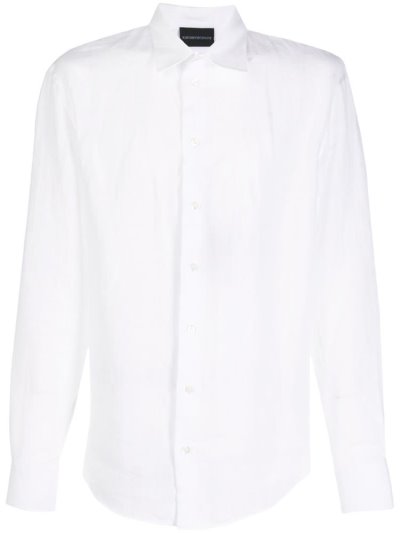 πουκαμισα Armani Emporio Long Sleeve ανδρικα ασπρα | GR39140