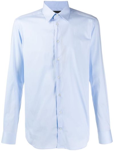 πουκαμισα Armani Emporio Long Sleeve ανδρικα μπλε | GR44848