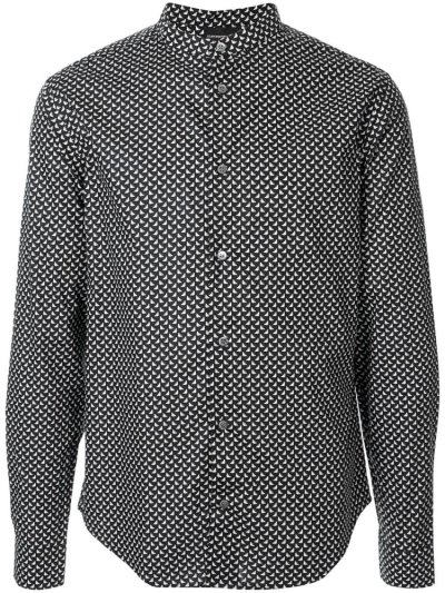 πουκαμισα Armani Emporio Micro Print ανδρικα μαυρα ασπρα | GR84686