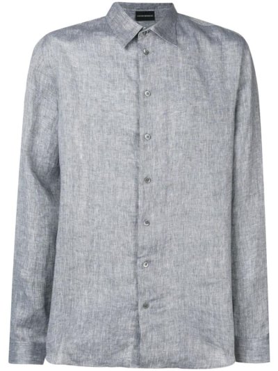πουκαμισα Armani Emporio Plain ανδρικα γκρι | GR51137