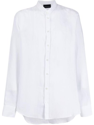 πουκαμισα Armani Emporio Round Neck ανδρικα ασπρα | GR27038