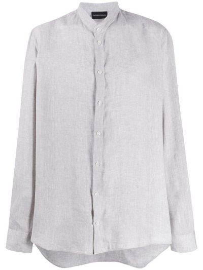 πουκαμισα Armani Emporio Round Neck ανδρικα γκρι | GR88907