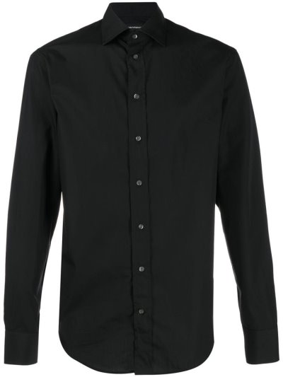 πουκαμισα Armani Emporio Slim Fit ανδρικα μαυρα | GR56185