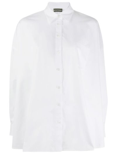 πουκαμισα Armani Emporio φαρδια Hem Long Sleeve γυναικεια ασπρα | GR28332