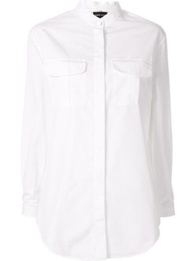 πουκαμισα Giorgio Armani Chest Pocket γυναικεια ασπρα | GR05273