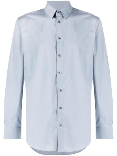 πουκαμισα Giorgio Armani Long Sleeve Fitted ανδρικα μπλε | GR18098