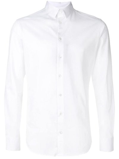 πουκαμισα Giorgio Armani Plain Button ανδρικα ασπρα | GR40775