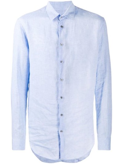 πουκαμισα Giorgio Armani Pointed Collar ανδρικα μπλε | GR82234