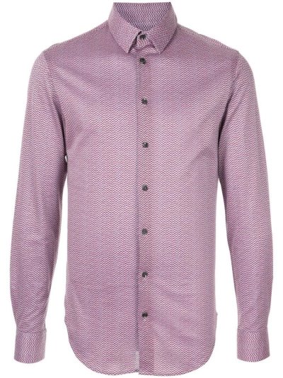 πουκαμισα Giorgio Armani Printed ανδρικα κοκκινα | GR98060