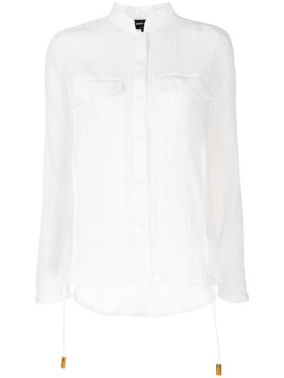 πουκαμισα Giorgio Armani Sheer Pocket γυναικεια ασπρα | GR29044