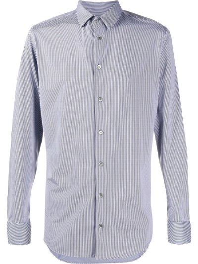 πουκαμισα Giorgio Armani Striped Slim Fit ανδρικα μπλε ασπρα | GR07521