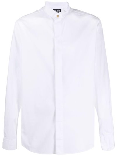 πουκαμισα Giorgio Armani βαμβακερα Mandarin Collar ανδρικα ασπρα | GR98416