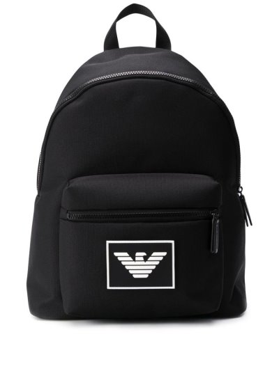 σακιδια πλατησ Armani Emporio Logo Patch ανδρικα μαυρα | GR89824