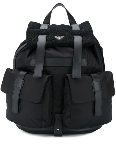 σακιδια πλατησ Armani Emporio Logo ανδρικα μαυρα | GR93843