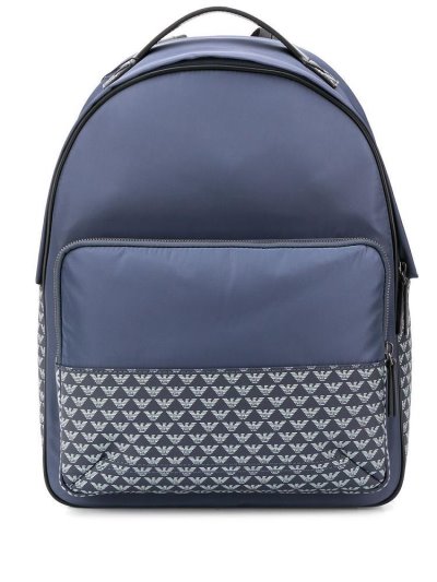 σακιδια πλατησ Armani Emporio Monogram Print ανδρικα μπλε | GR09459