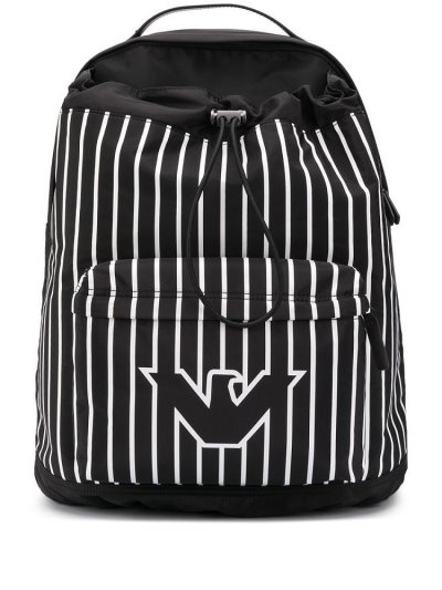 σακιδια πλατησ Armani Emporio Striped Logo Print ανδρικα μαυρα | GR90029