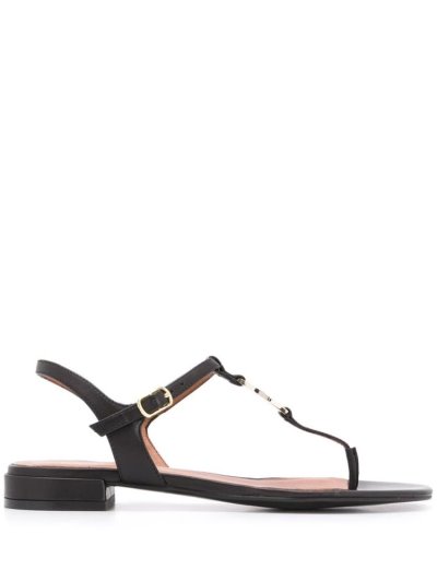 σανδαλια Armani Emporio Buckled Logo γυναικεια μαυρα | GR58089