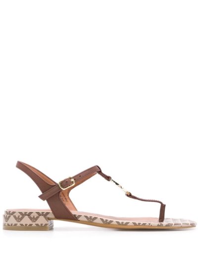 σανδαλια Armani Emporio Low Heel Logo γυναικεια καφε | GR87921