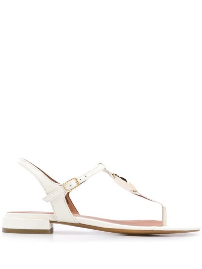 σανδαλια Armani Emporio Low Heel Logo γυναικεια ασπρα | GR89194