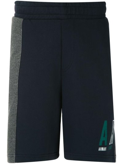 σορτσ Armani Exchange Colour Block Fleece Bermuda Shorts ανδρικα μπλε γκρι | GR75223