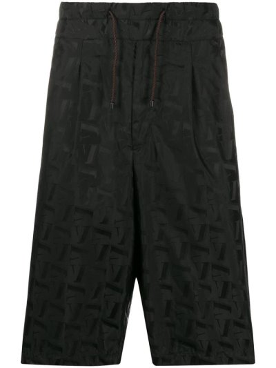 σορτσ Armani Emporio All Over Logo Print ανδρικα μαυρα | GR86768