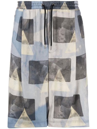 σορτσ Giorgio Armani Graphic Print Knee Length ανδρικα μπλε | GR03572